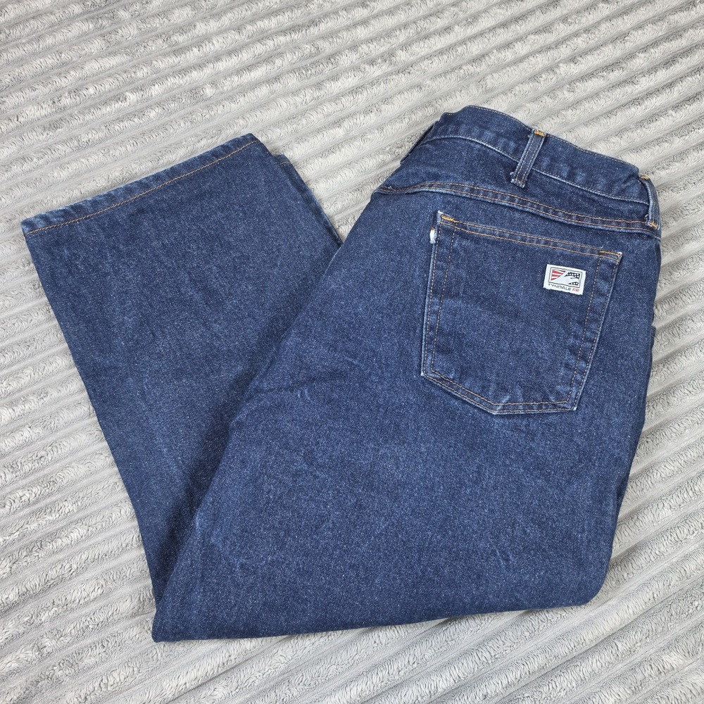 Tyndale FR Jeans Men 42x28 Blue Flame‎ Resistant Cotton Arc F290T Denim blue